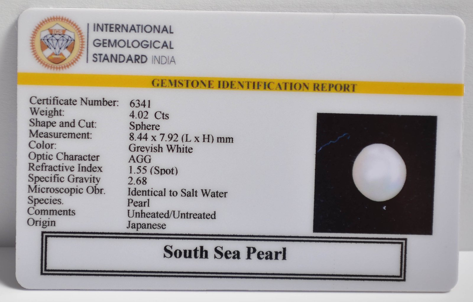 DSPG2876 2 2 SOUTH SEA PEARL 4.02 Ct.