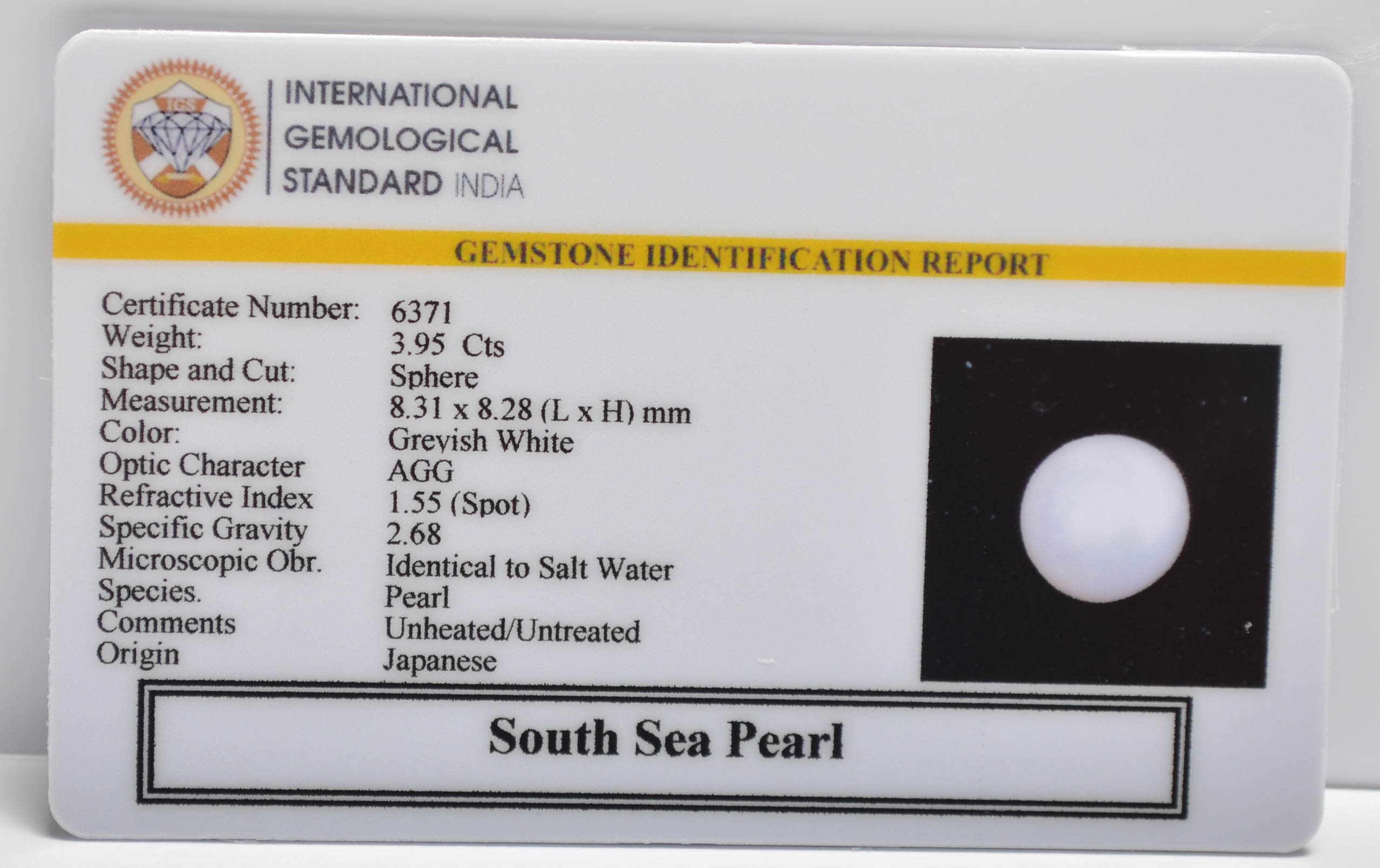 DSPG2877 2 SOUTH SEA PEARL 3.95 Ct.