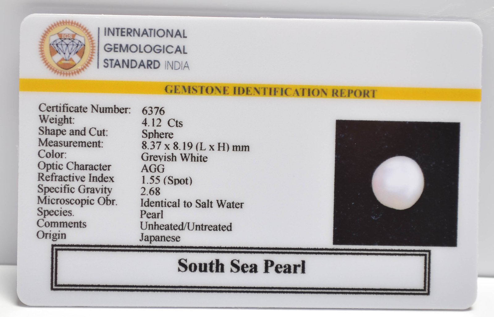 DSPG2879 2 2 SOUTH SEA PEARL 4.12 Ct.