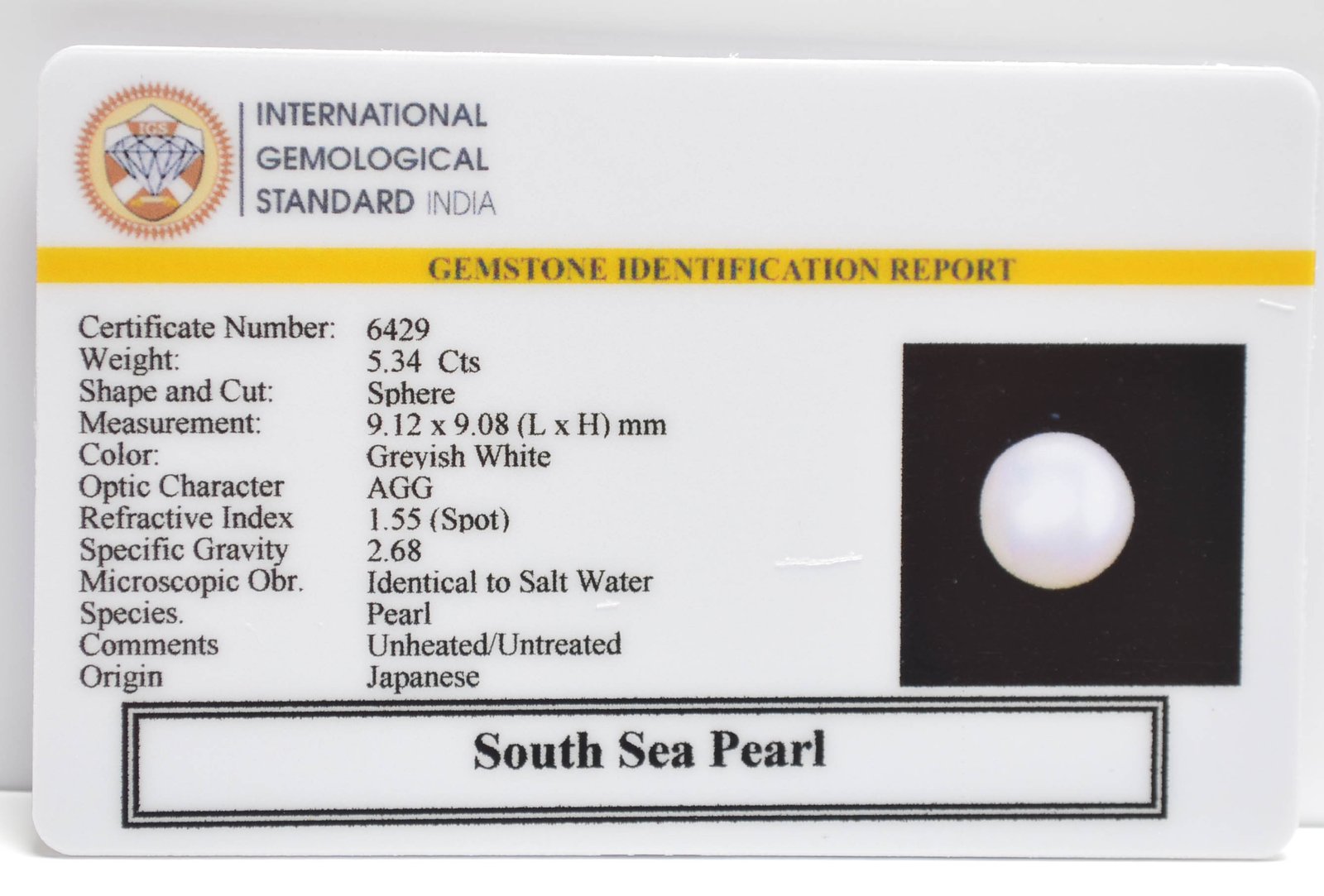 DSPG2885 2 2 SOUTH SEA PEARL 5.34 Ct.