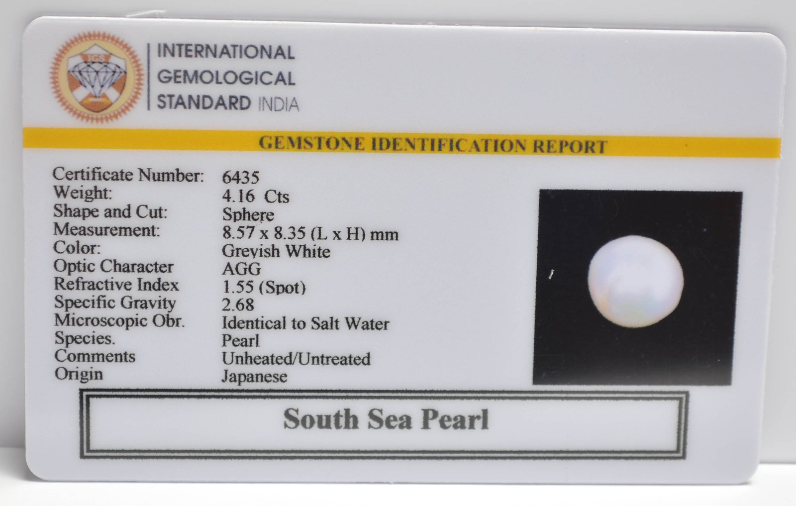 DSPG2886 2 2 SOUTH SEA PEARL 4.16 Ct.