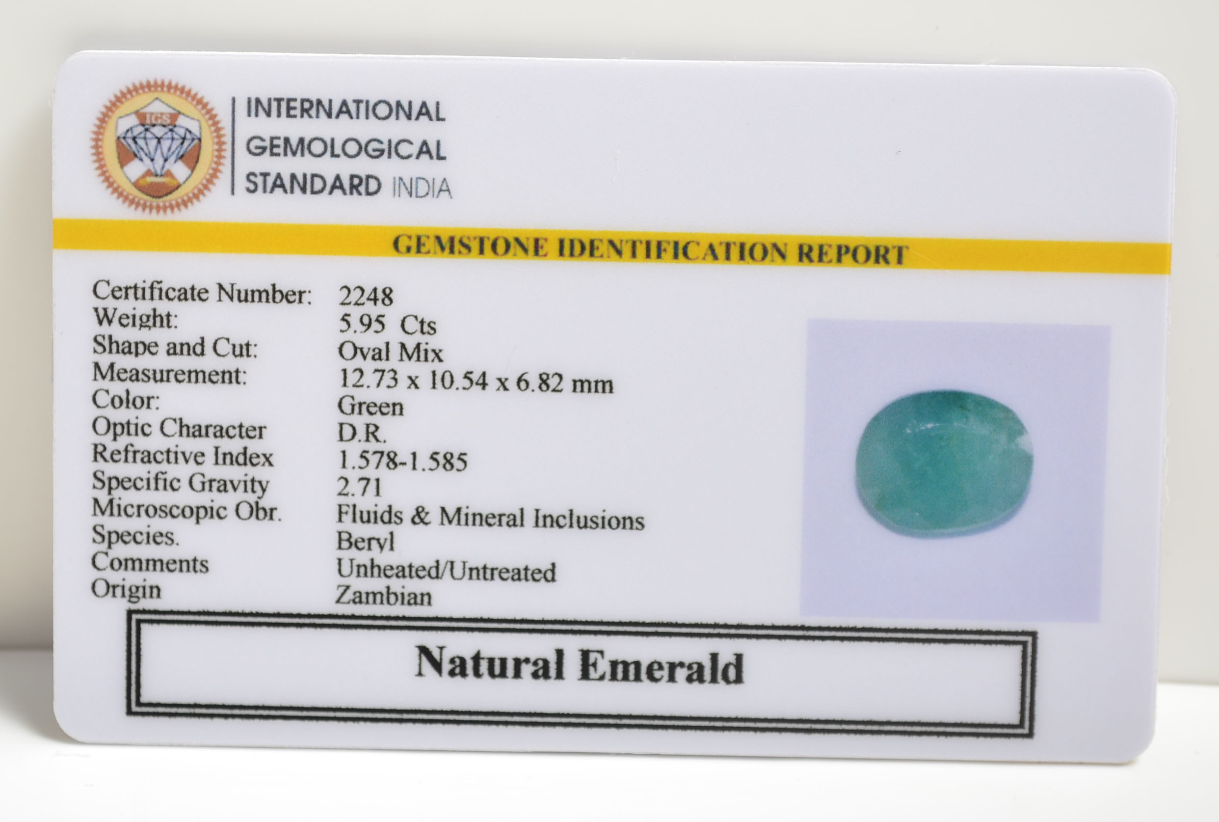 EMRD21496 2 EMERALD 5.95 Ct.