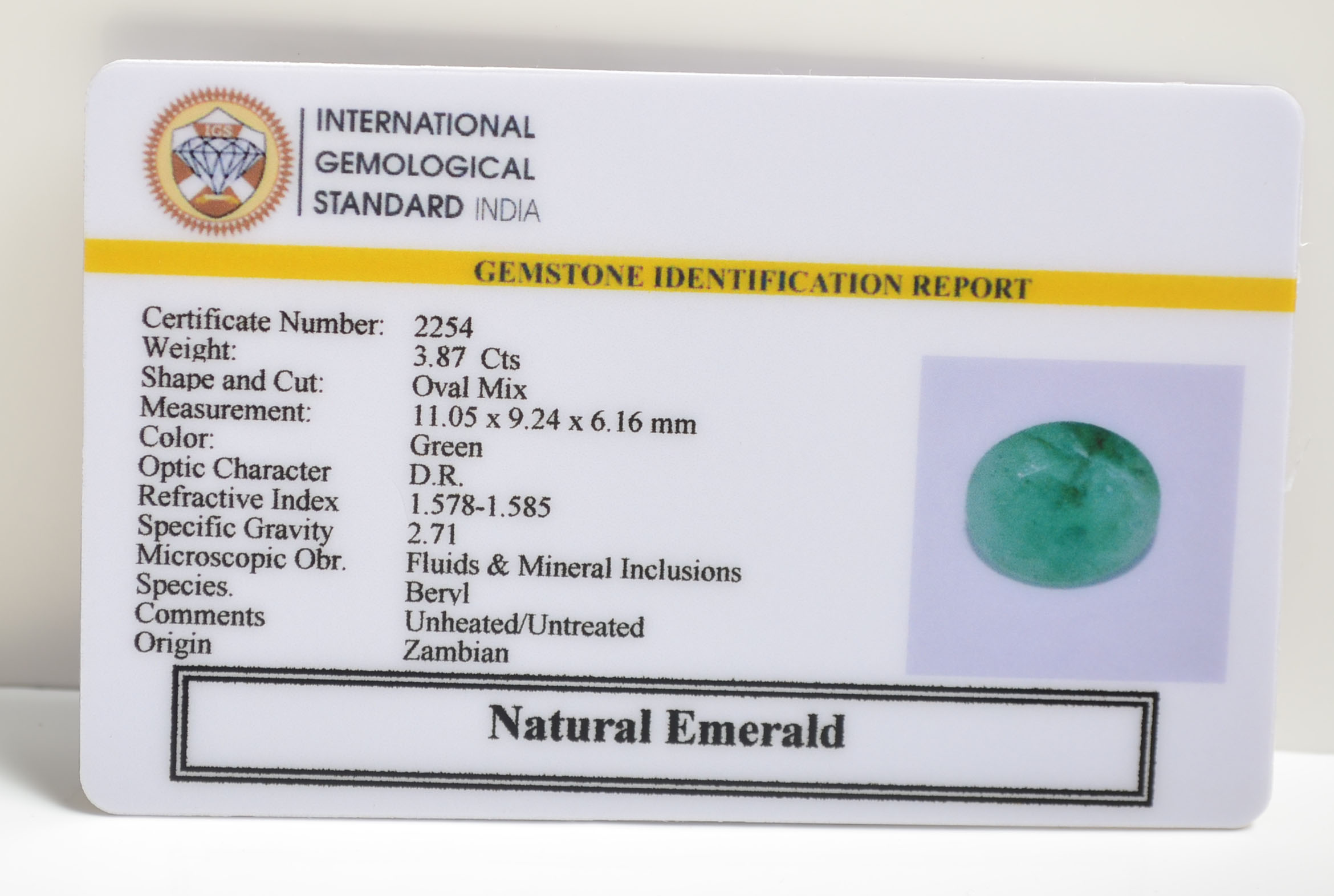 EMRD21500 2 EMERALD 3.87 Ct.