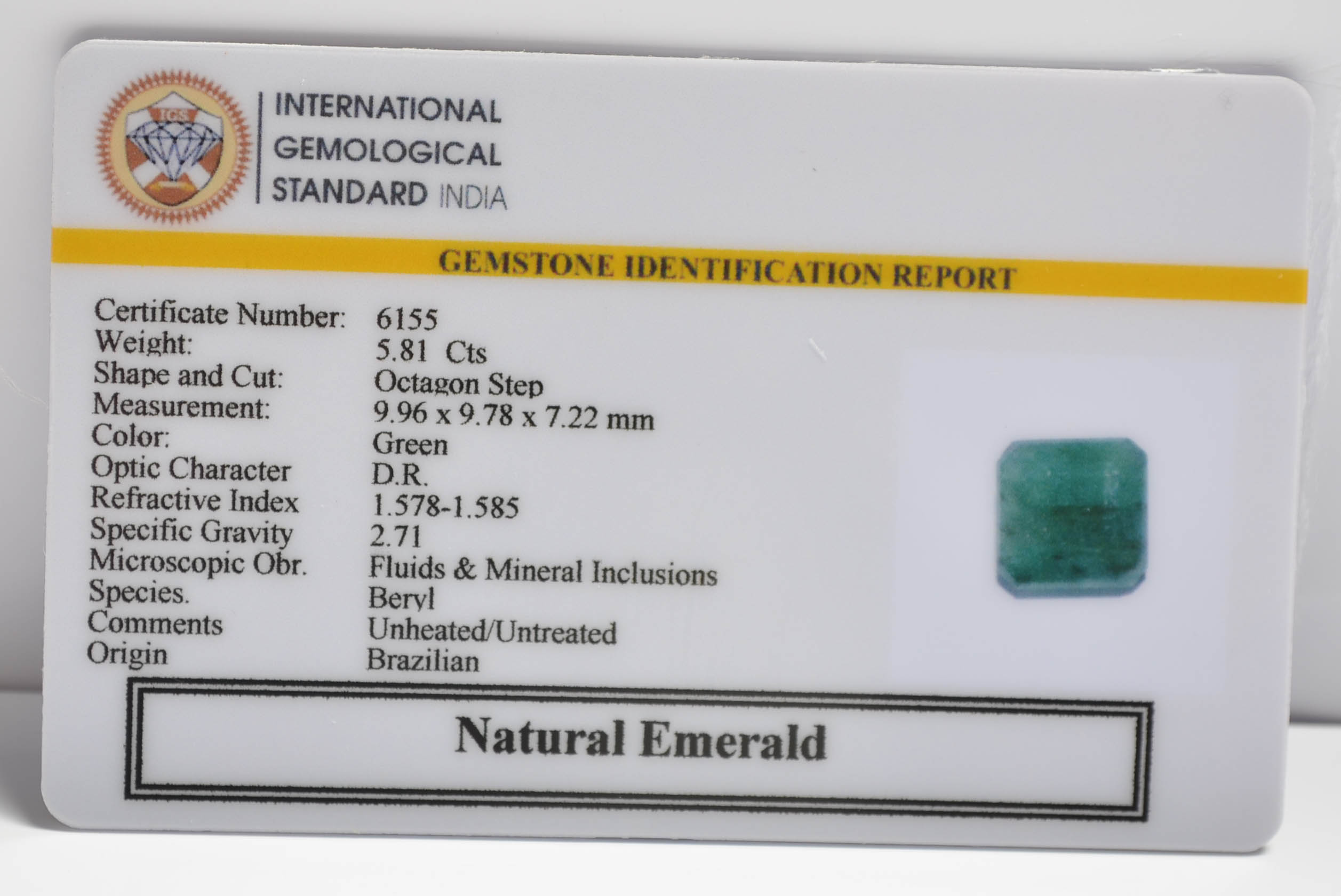 EMRD21923 2 EMERALD 5.81 Ct.