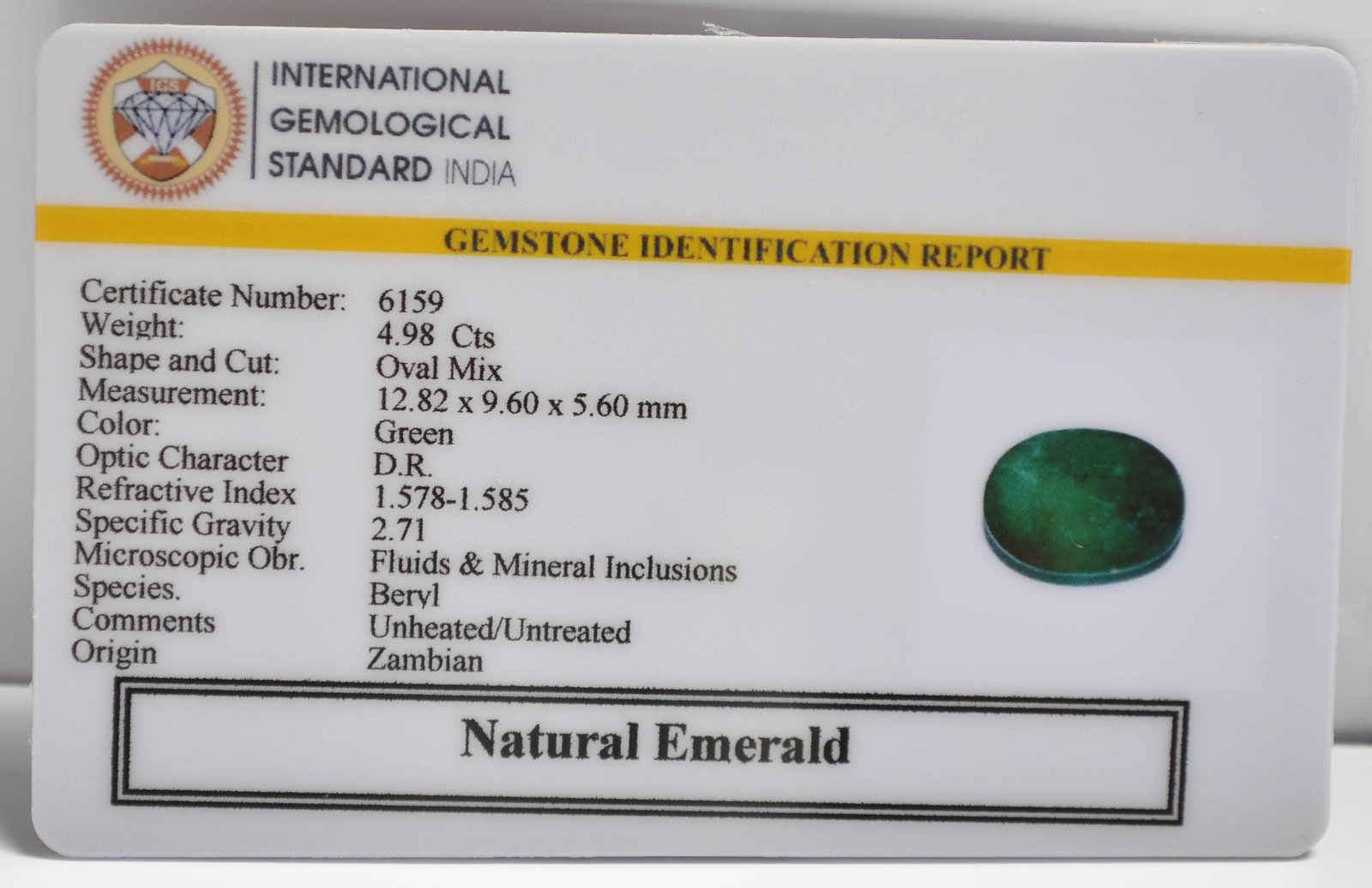 EMRD21925 2 1 EMERALD 4.98 Ct.