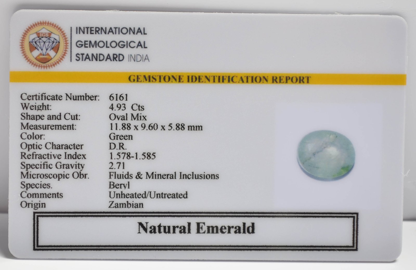 EMRD21927 2 1 EMERALD 4.93 Ct.