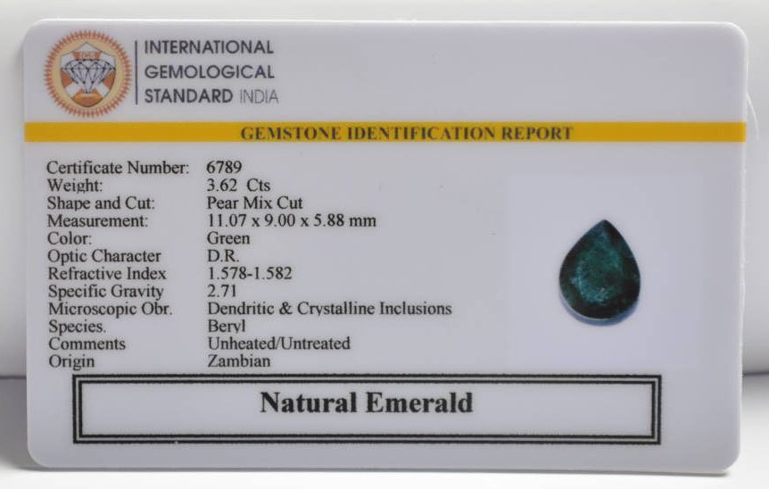 EMRD21936 2 EMERALD 3.62 Ct.