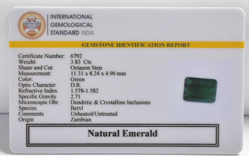 EMRD21939 2 EMERALD 3.83 Ct.
