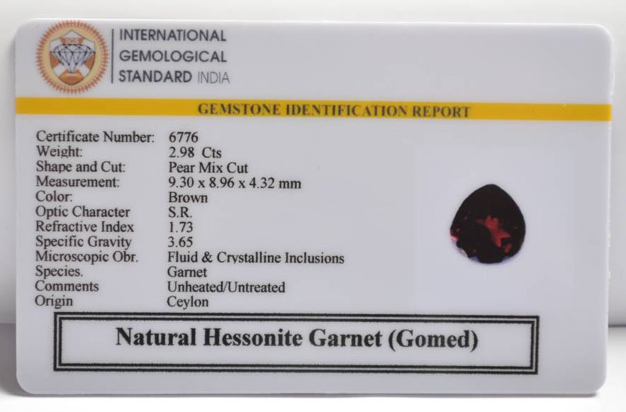 GMD7574 2 HESSONITE GOMED 2.98 Ct.