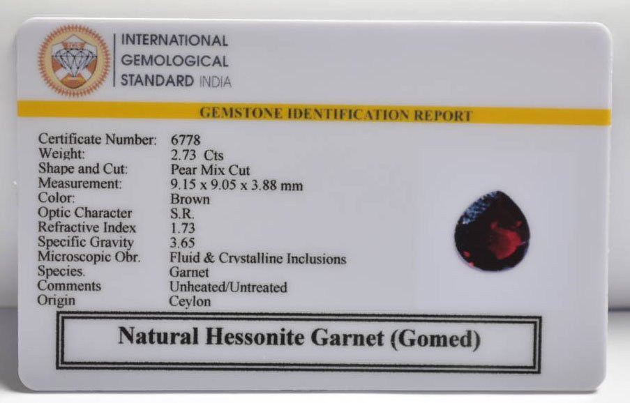 GMD7576 2 HESSONITE GOMED 2.73 Ct.