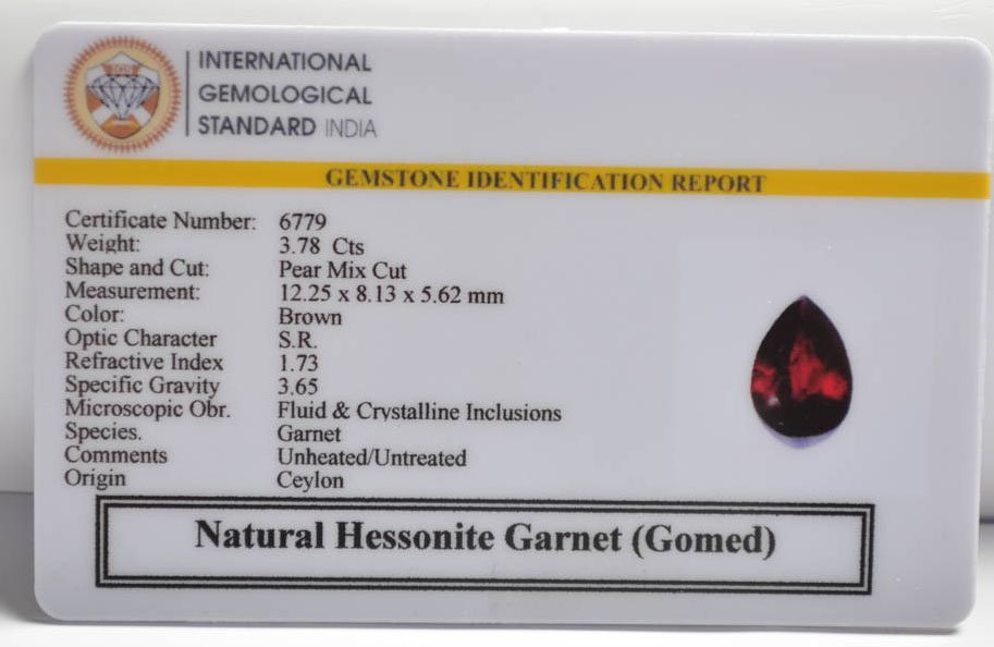 GMD7577 2 HESSONITE GOMED 3.78 Ct.