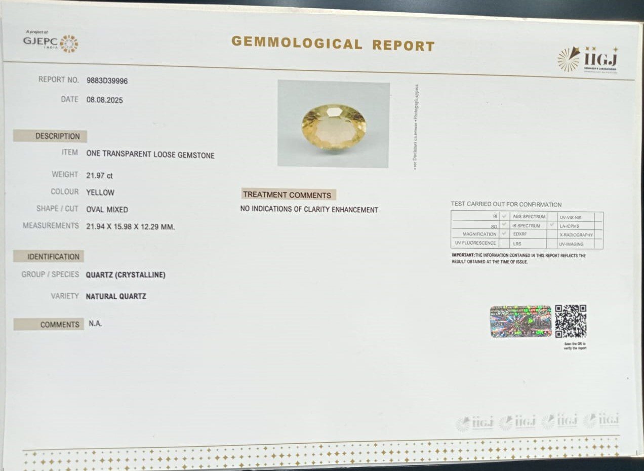 GQRT1 2 GOLDEN QUARTZ 21.97 Ct.