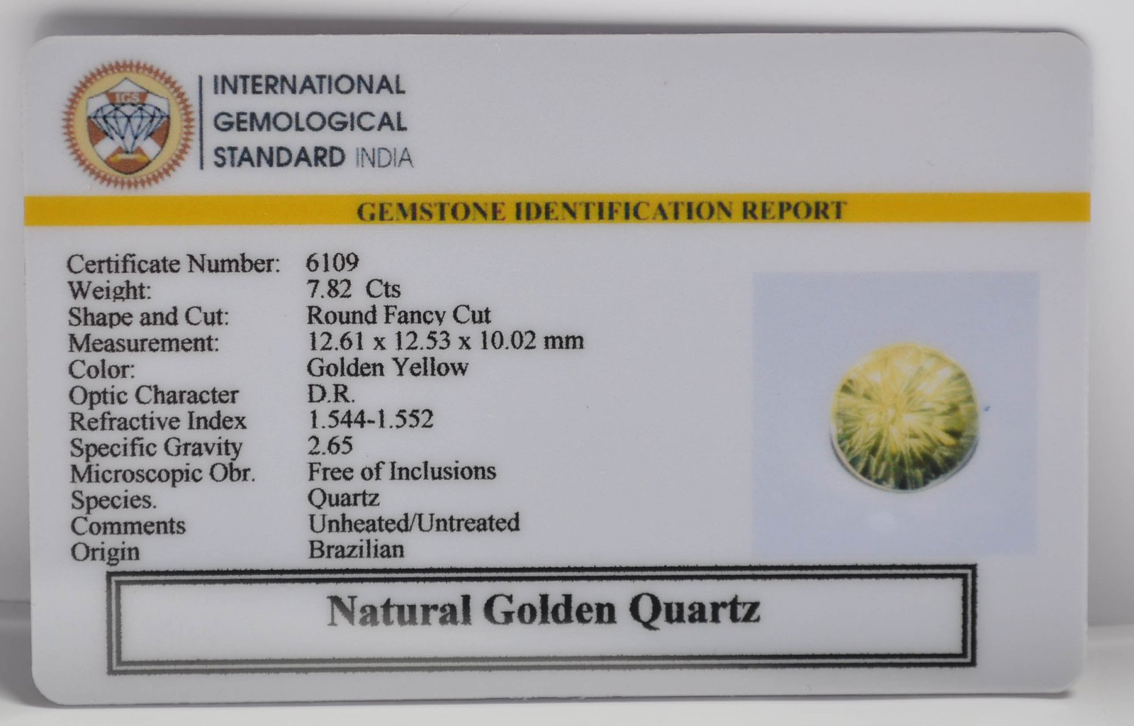 GQTZG1 2 1 GOLDEN QUARTZ 7.82 Ct.