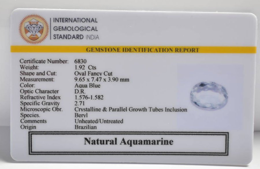 NAQ798 2 AQUAMARINE 1.92 Ct.