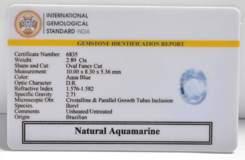 NAQ803 2 AQUAMARINE 2.89 Ct.