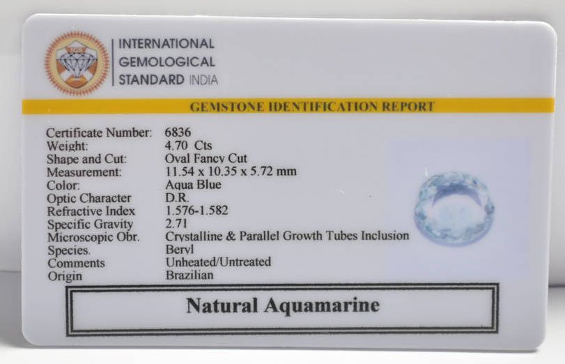 NAQ804 2 AQUAMARINE 4.7 Ct.