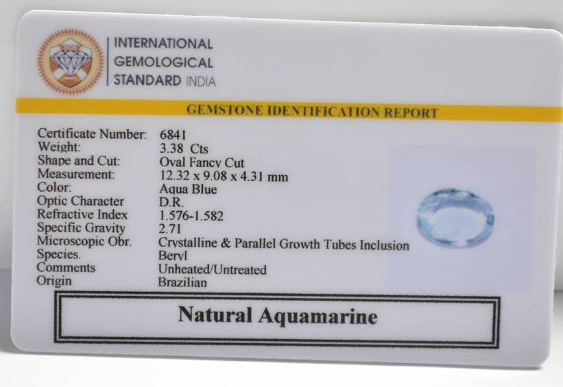 NAQ809 2 AQUAMARINE 3.38 Ct.