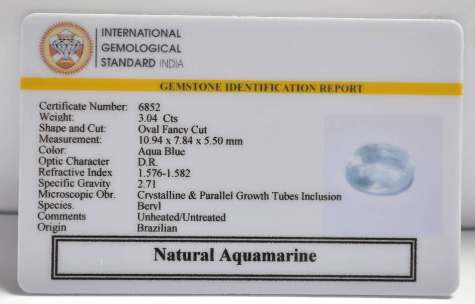 NAQ820 2 AQUAMARINE 3.04 Ct.