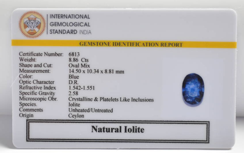 IOLITE NILLI 8.86 Ct. 3 NIL2664 2 IOLITE NILLI 8.86 Ct.