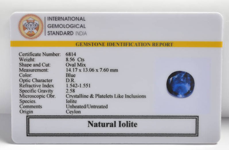 IOLITE NILLI 8.56 Ct. 3 NIL2665 2 IOLITE NILLI 8.56 Ct.