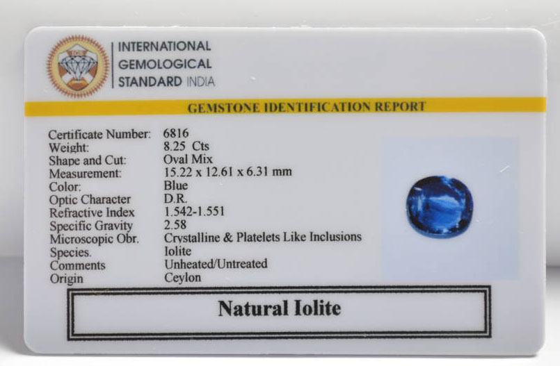 IOLITE NILLI 8.25 Ct. 3 NIL2667 2 IOLITE NILLI 8.25 Ct.