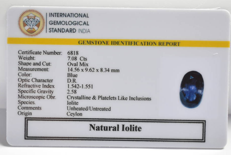 IOLITE NILLI 7.08 Ct. 3 NIL2669 2 IOLITE NILLI 7.08 Ct.