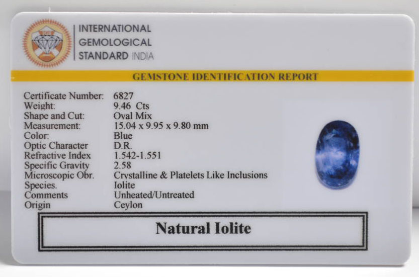 IOLITE NILLI 9.46 Ct. 3 NIL2678 2 IOLITE NILLI 9.46 Ct.