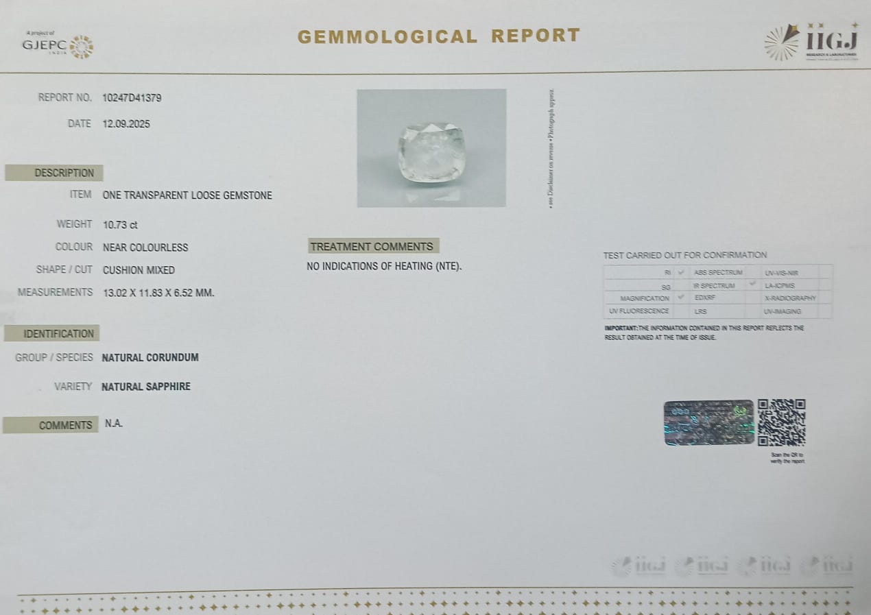 NSP41852 2 NATURAL SAPPHIRE 10.73 Ct.