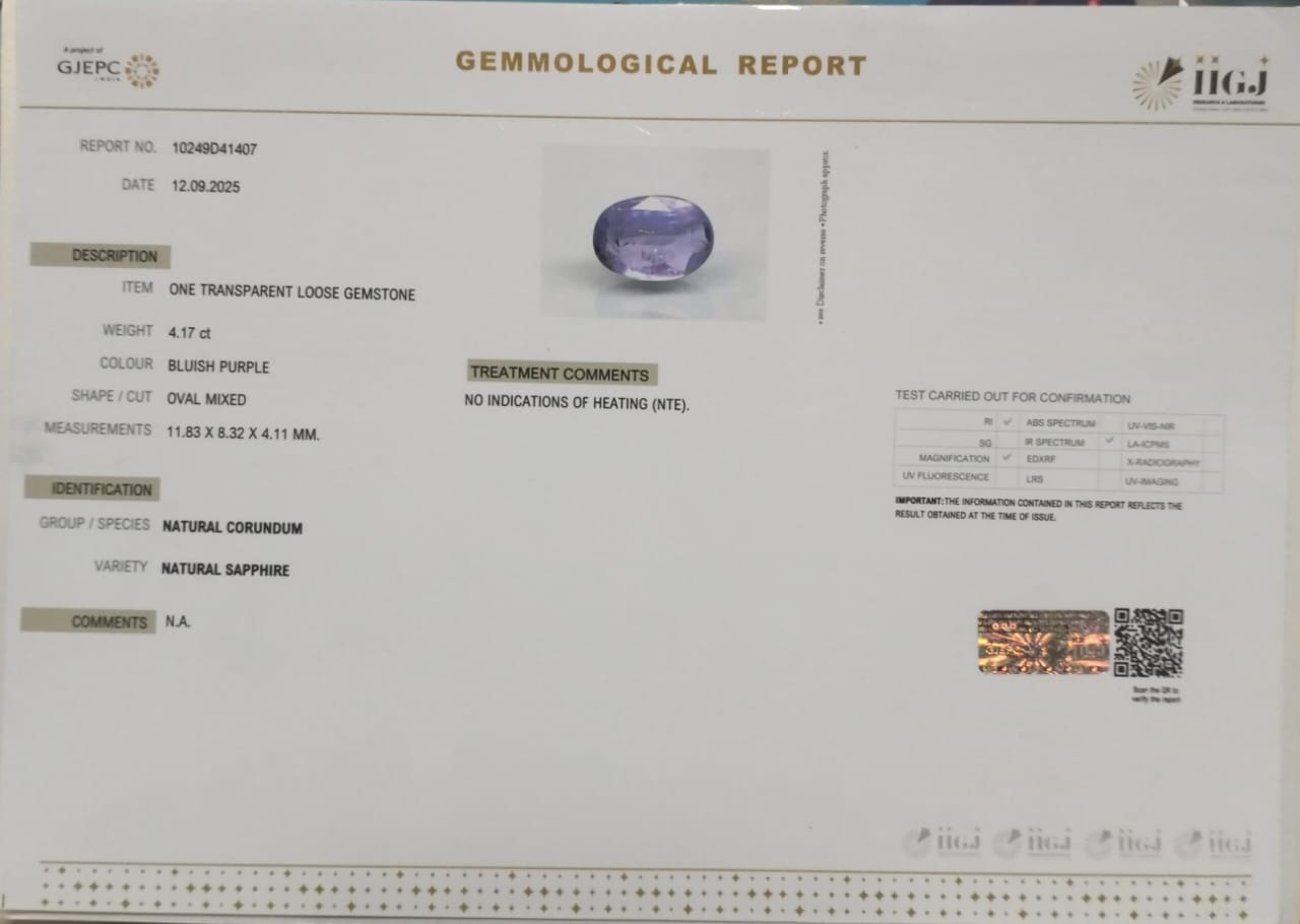 NATURAL SAPPHIRE 4.17 Ct. 3 NSP41857 2 NATURAL SAPPHIRE 4.17 Ct.