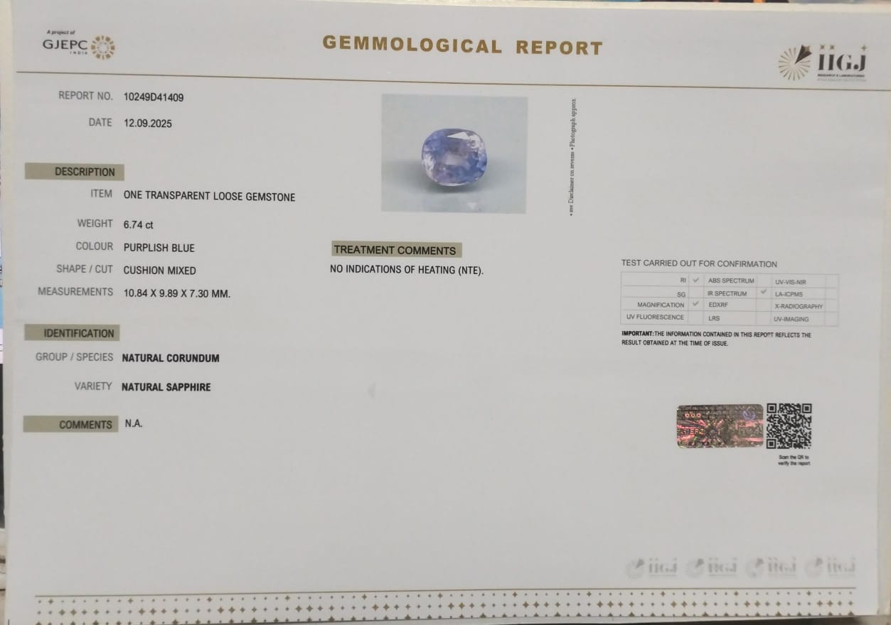 NSP41858 2 NATURAL SAPPHIRE 6.74 Ct.