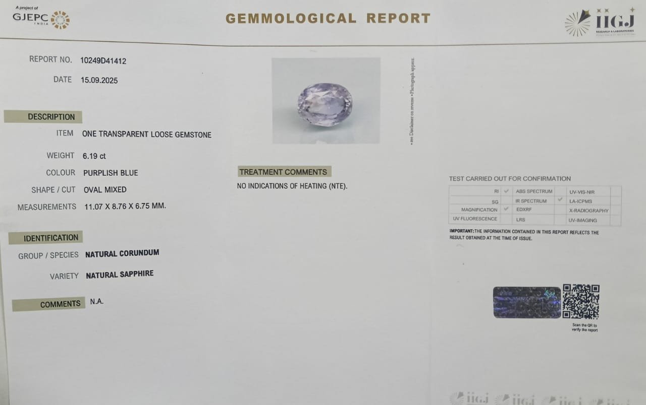 NSP41859 2 NATURAL SAPPHIRE 6.19 Ct.