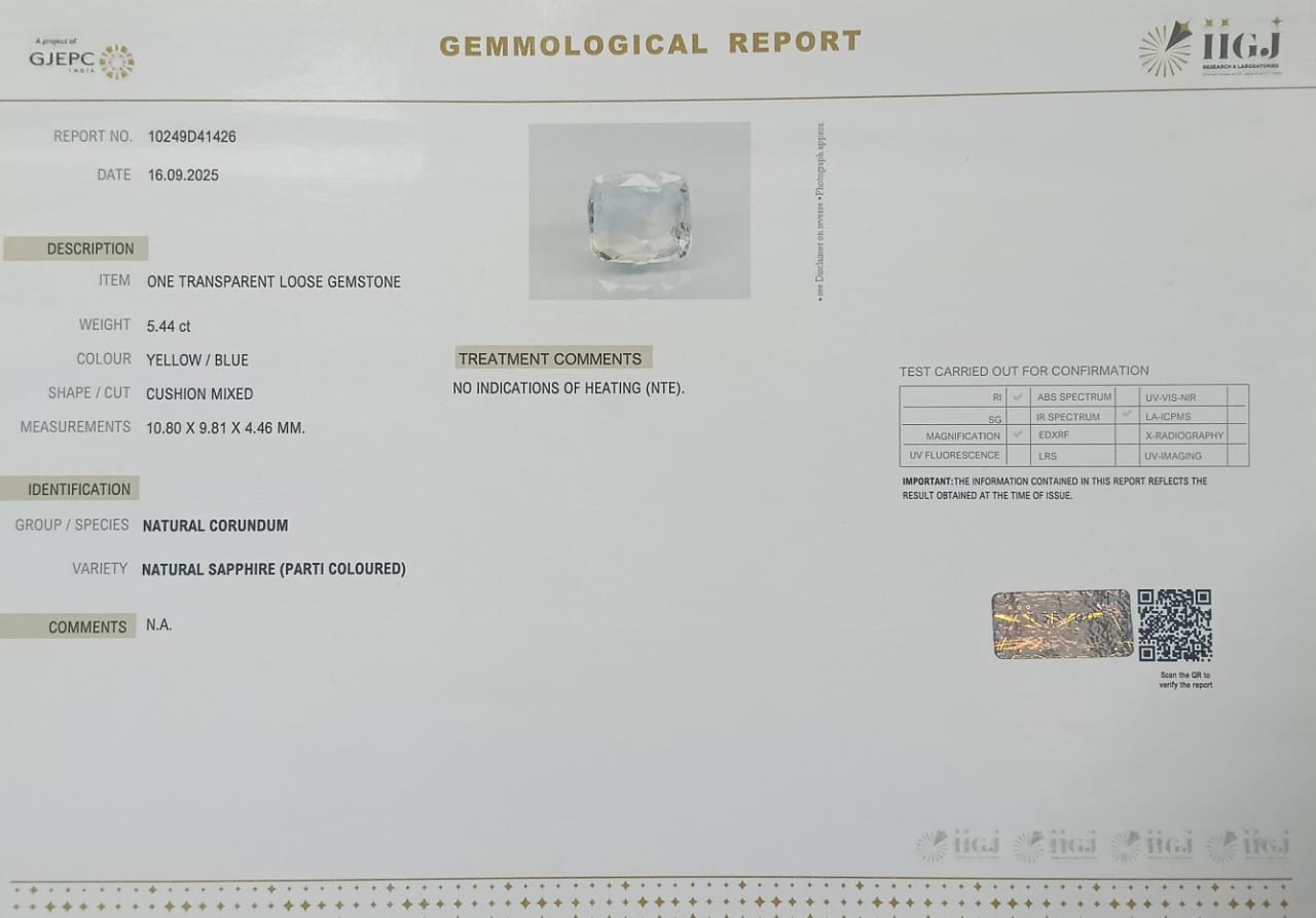 NSP41860 2 NATURAL SAPPHIRE 5.44 Ct.