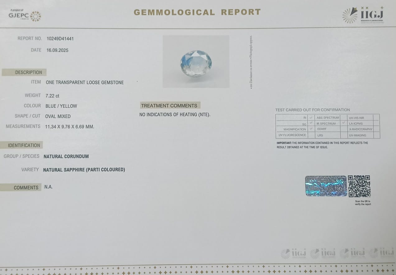 NSP41862 2 NATURAL SAPPHIRE 7.22 Ct.