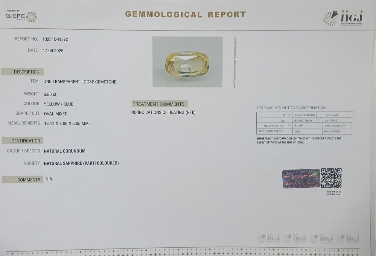 NSP41870 2 NATURAL SAPPHIRE 6.8 Ct.