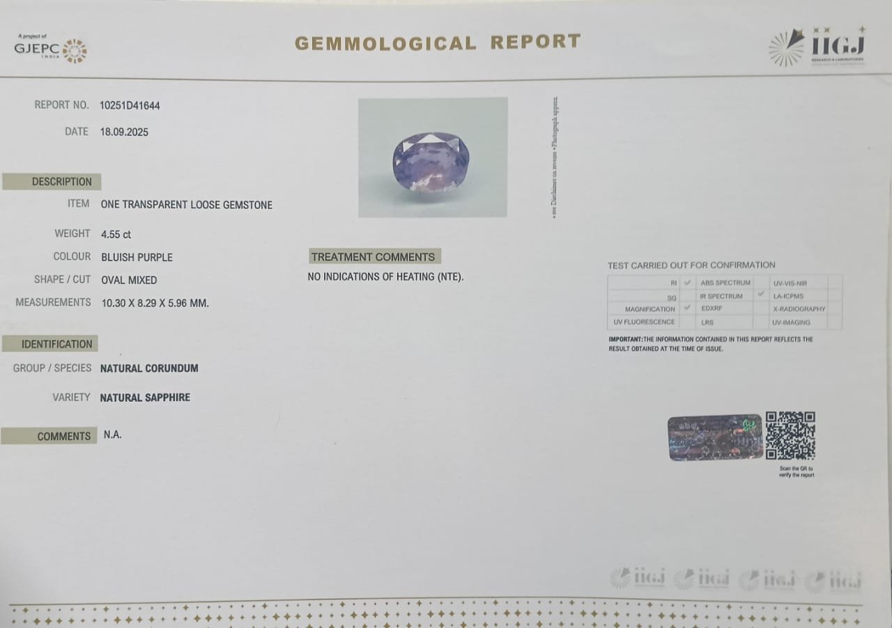 NSP41880 2 NATURAL SAPPHIRE 4.55 Ct.