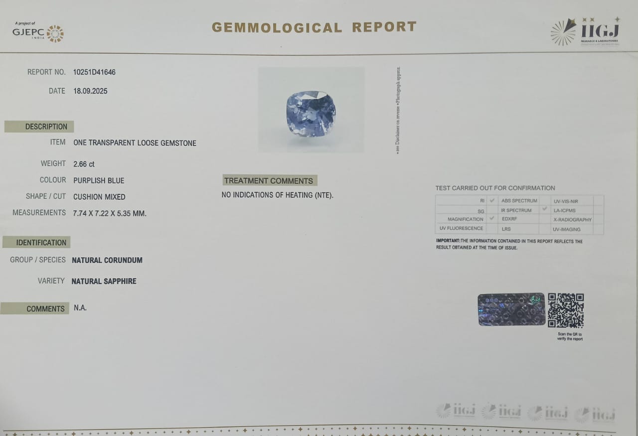 NSP41882 2 NATURAL SAPPHIRE 2.66 Ct.