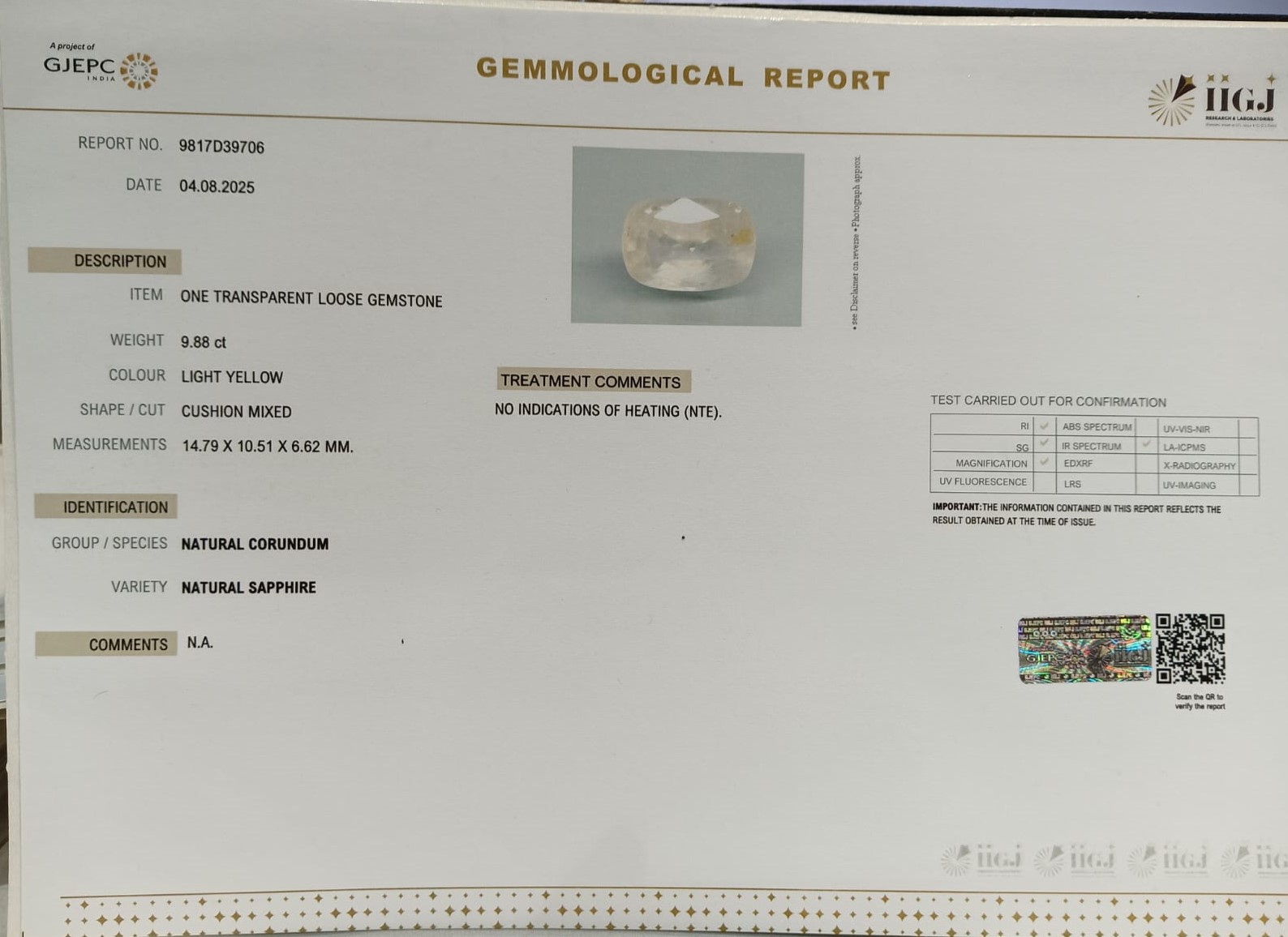 NYSP8348 2 YELLOW SAPPHIRE 9.88 Ct.