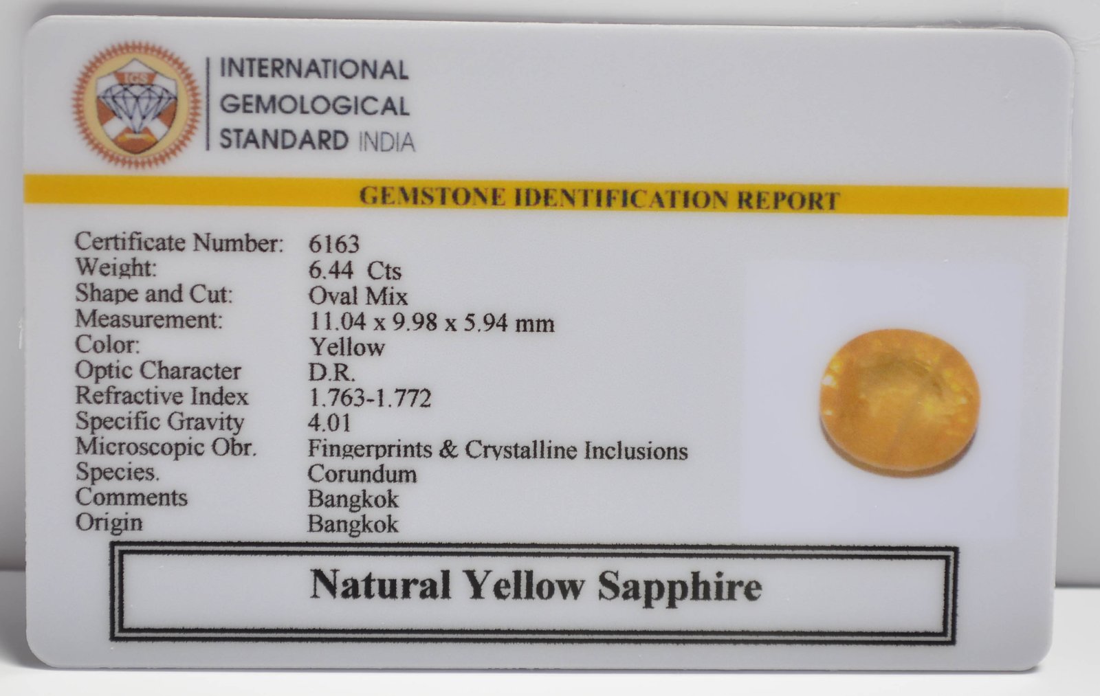NYSP8367 2 1 YELLOW SAPPHIRE 6.44 Ct.