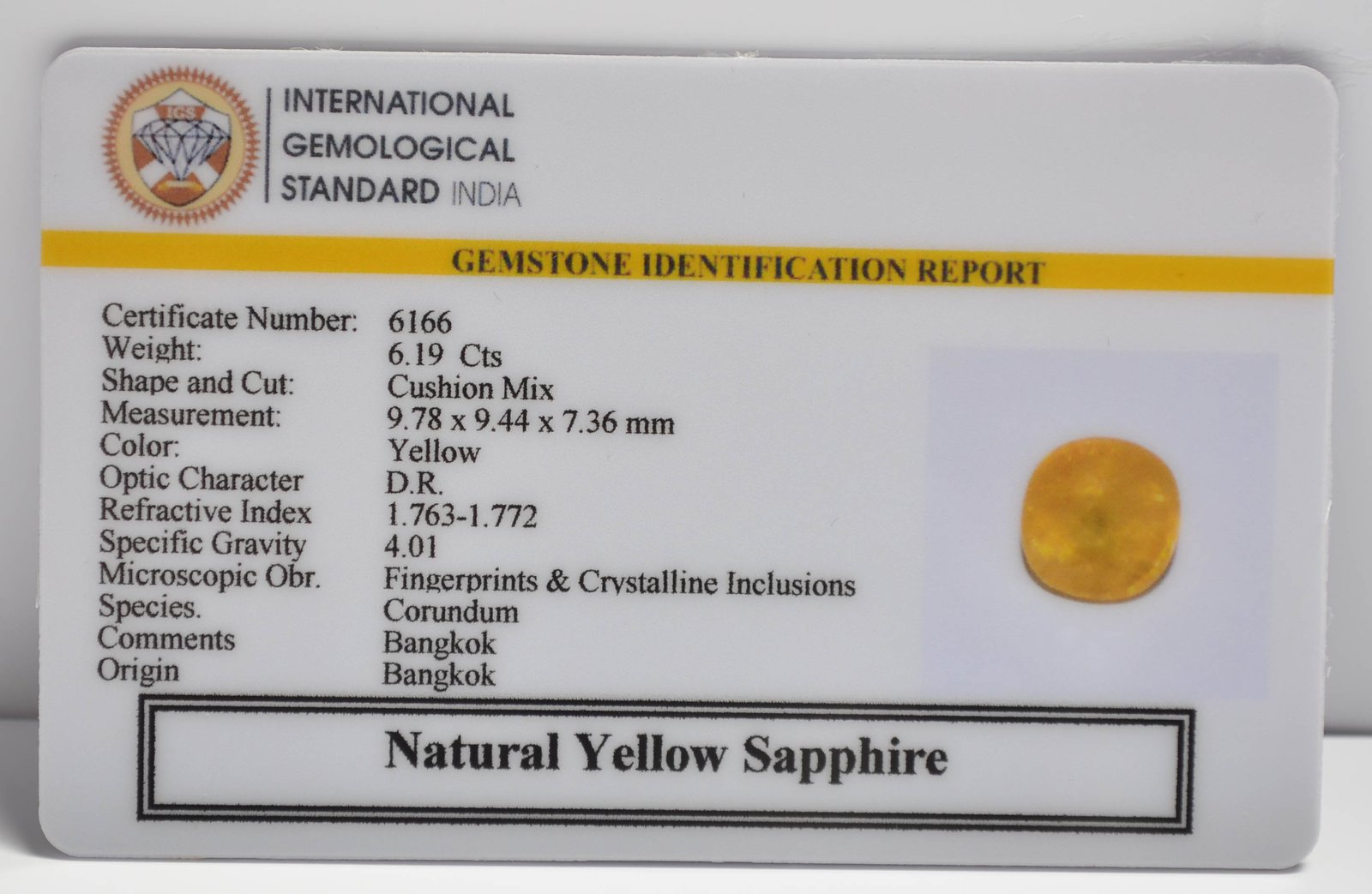 NYSP8369 2 1 YELLOW SAPPHIRE 6.19 Ct.