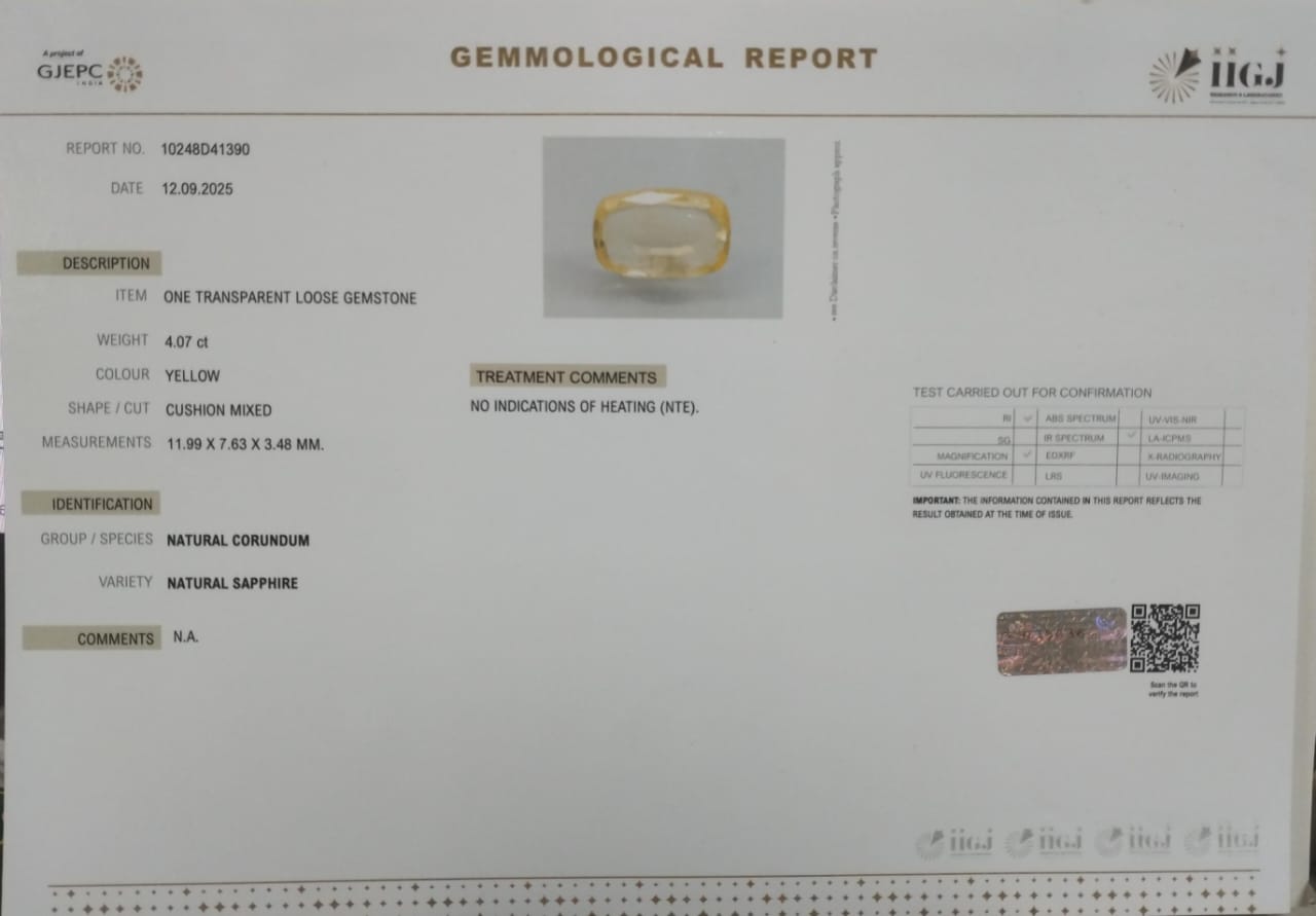 NYSP8378 2 YELLOW SAPPHIRE 4.07 Ct.