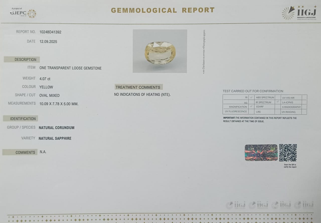 NYSP8380 2 YELLOW SAPPHIRE 4.07 Ct.