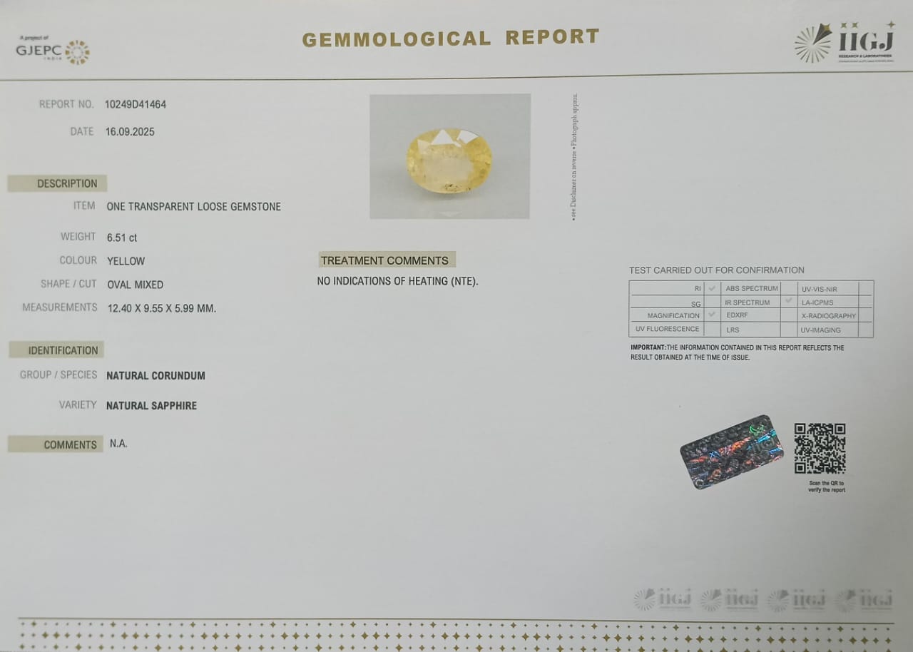 NYSP8398 2 YELLOW SAPPHIRE 6.51 Ct.