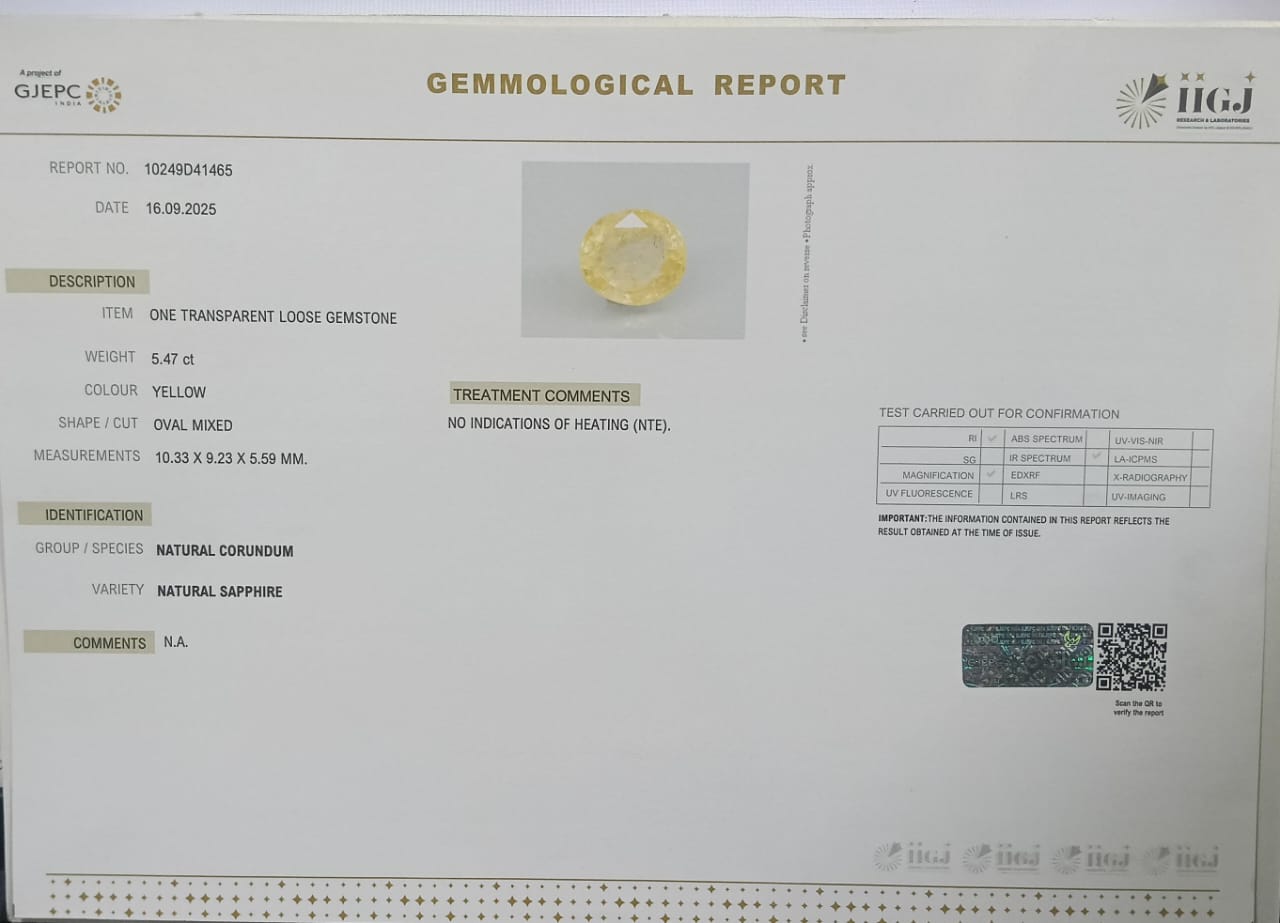 NYSP8399 2 YELLOW SAPPHIRE 5.47 Ct.