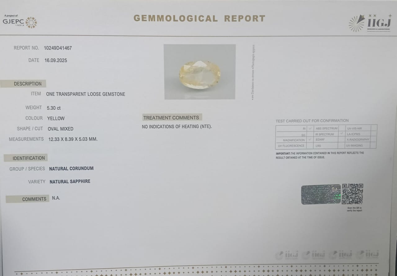 NYSP8401 2 YELLOW SAPPHIRE 5.3 Ct.