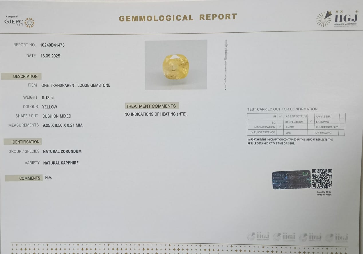 NYSP8406 2 YELLOW SAPPHIRE 6.13 Ct.