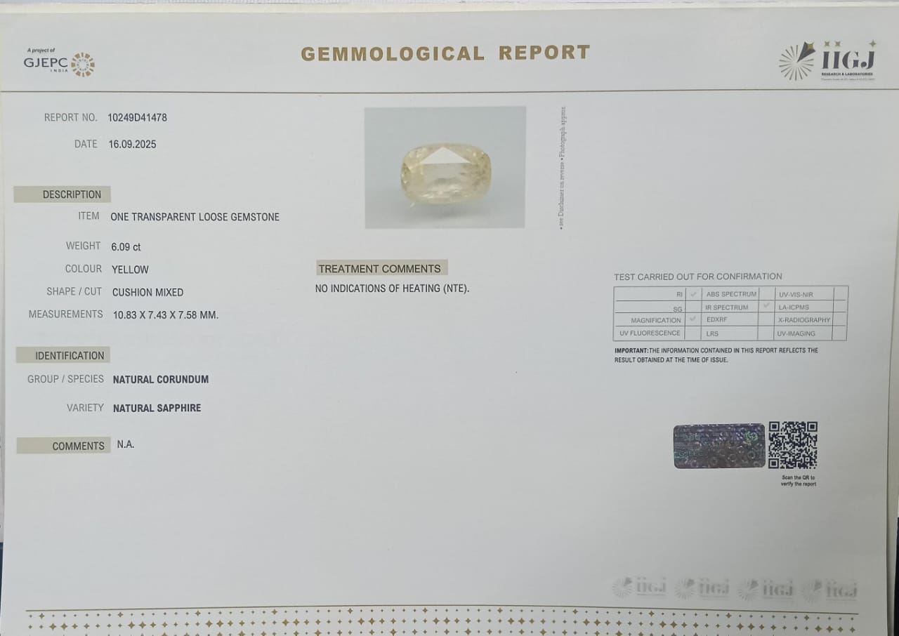 NYSP8411 2 YELLOW SAPPHIRE 6.09 Ct.