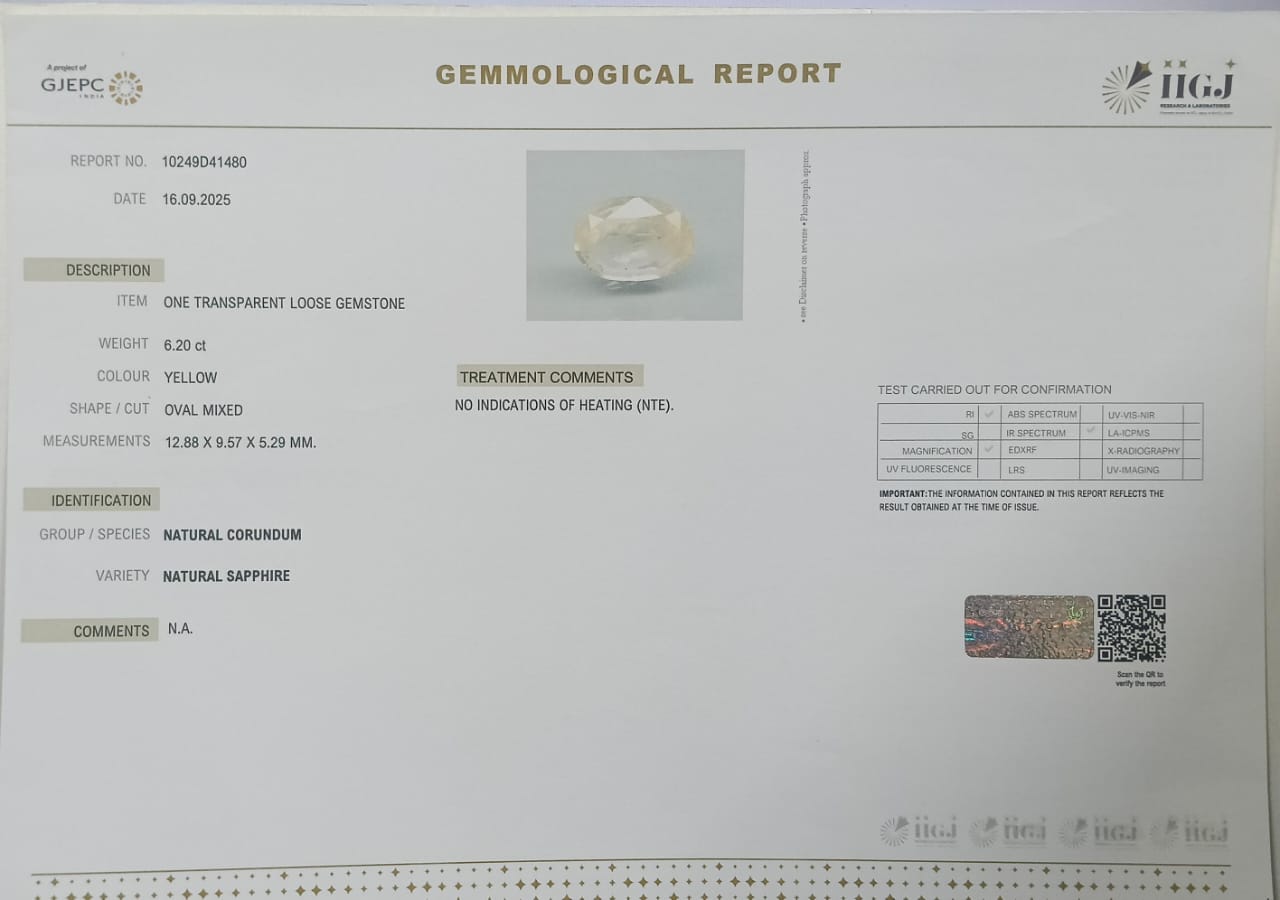 NYSP8413 2 YELLOW SAPPHIRE 6.2 Ct.