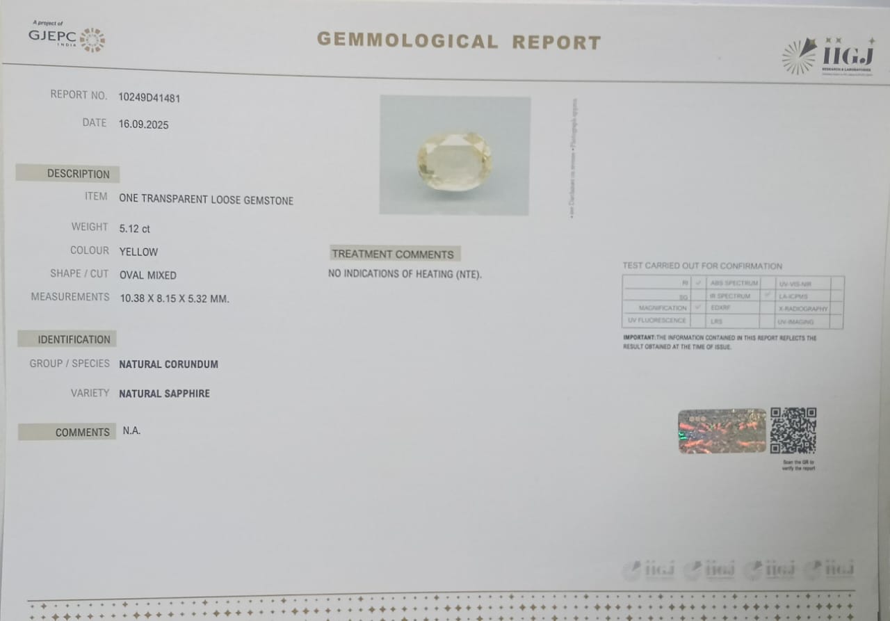 NYSP8414 2 YELLOW SAPPHIRE 5.12 Ct.