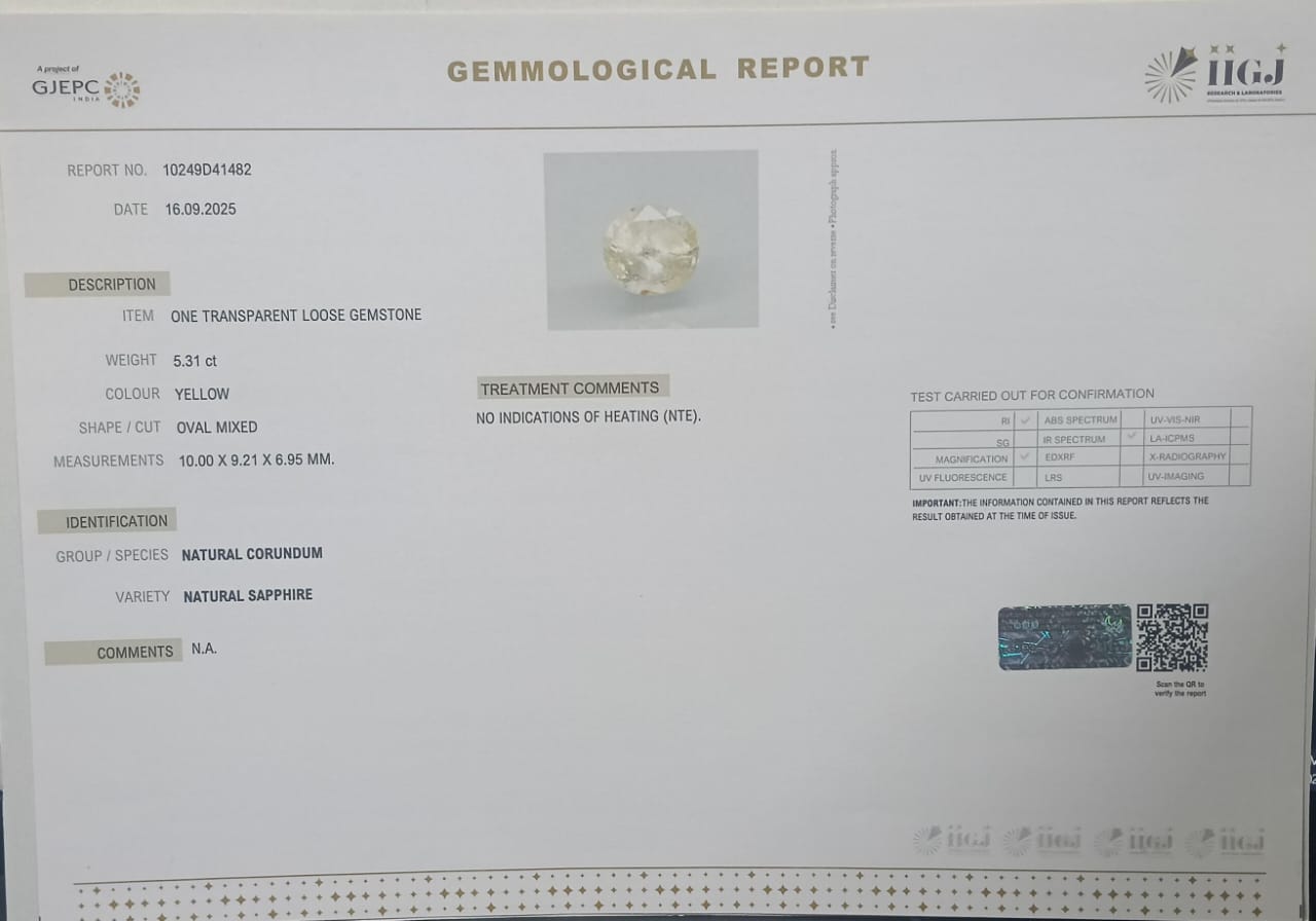 NYSP8415 2 YELLOW SAPPHIRE 5.31 Ct.