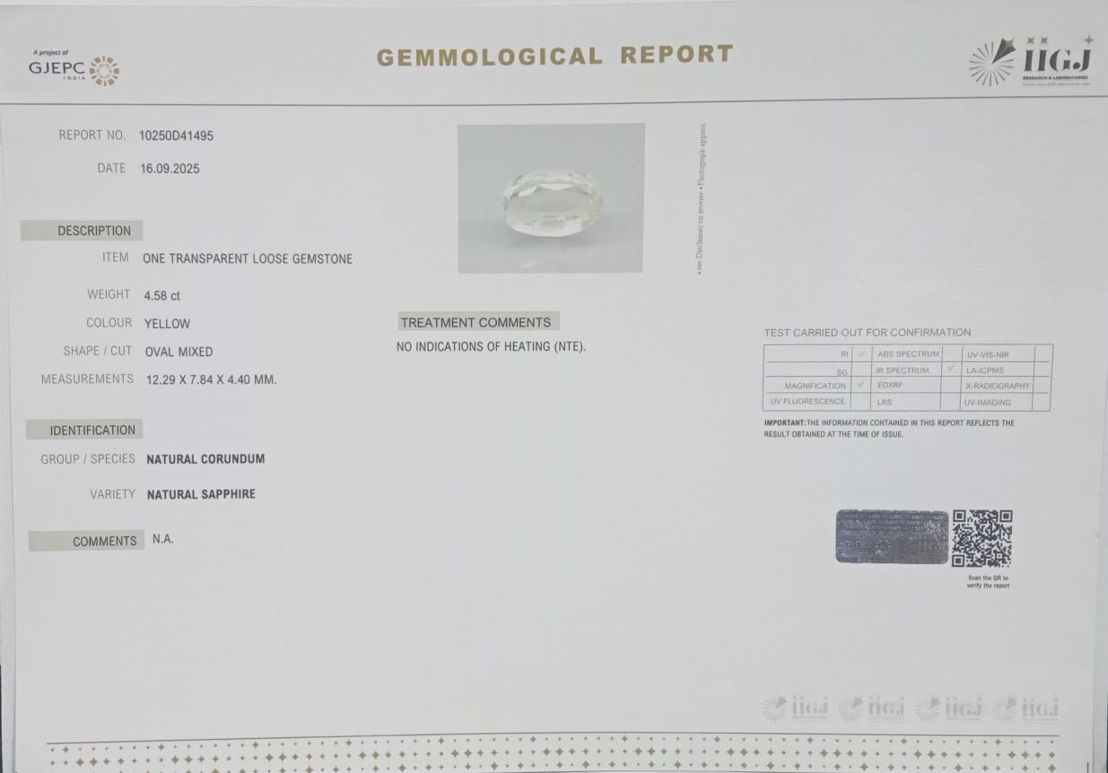 NYSP8426 2 YELLOW SAPPHIRE 4.58 Ct.